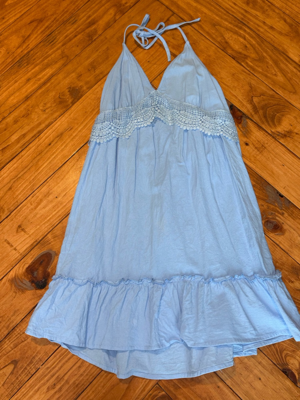 Light Blue Lace-Trim Sundress woman’s Small